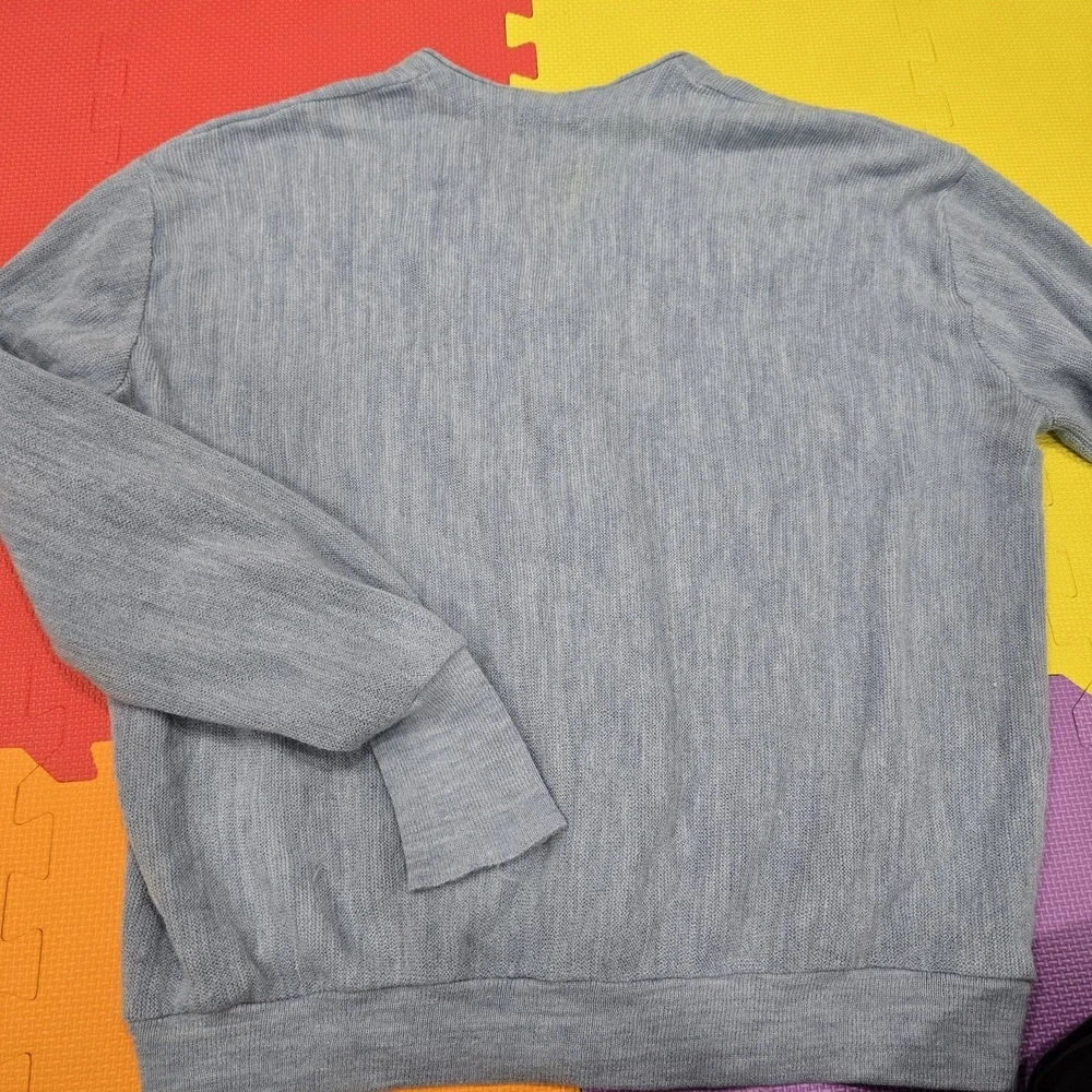 Vintage‎ Jantzen Light Blue Knit Cardigan Sweater Men's XL Made in USA Soft